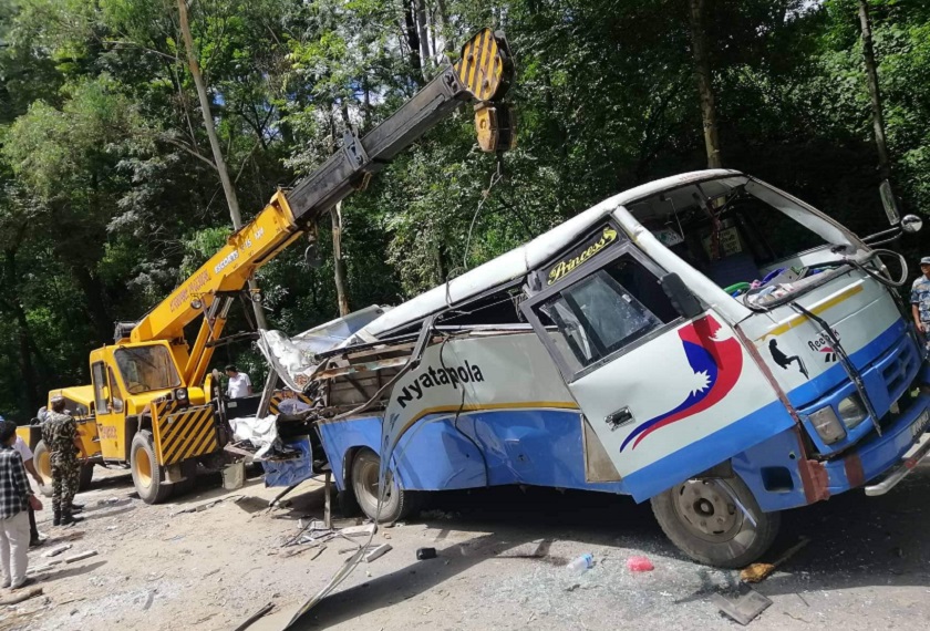 भक्तपुर दुर्घटनाः ३ जनाको मृत्यु