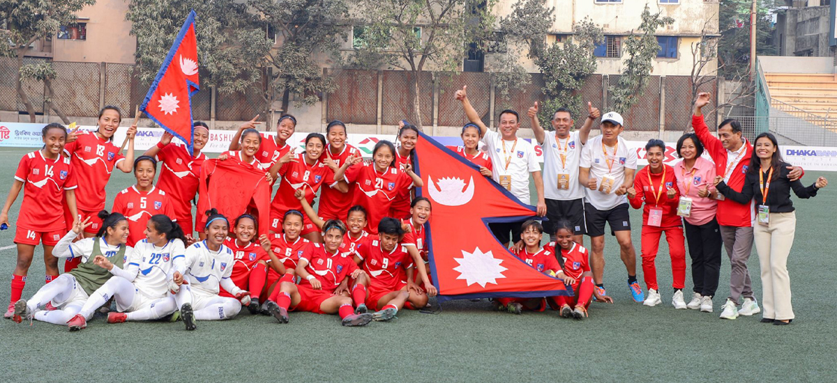 साफ यू–२० उपविजेता नेपाली टोली स्वदेश फर्कियो