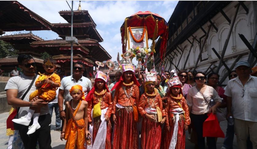 वसन्तपुर दरबार क्षेत्रमा गाईजात्राको रौनक